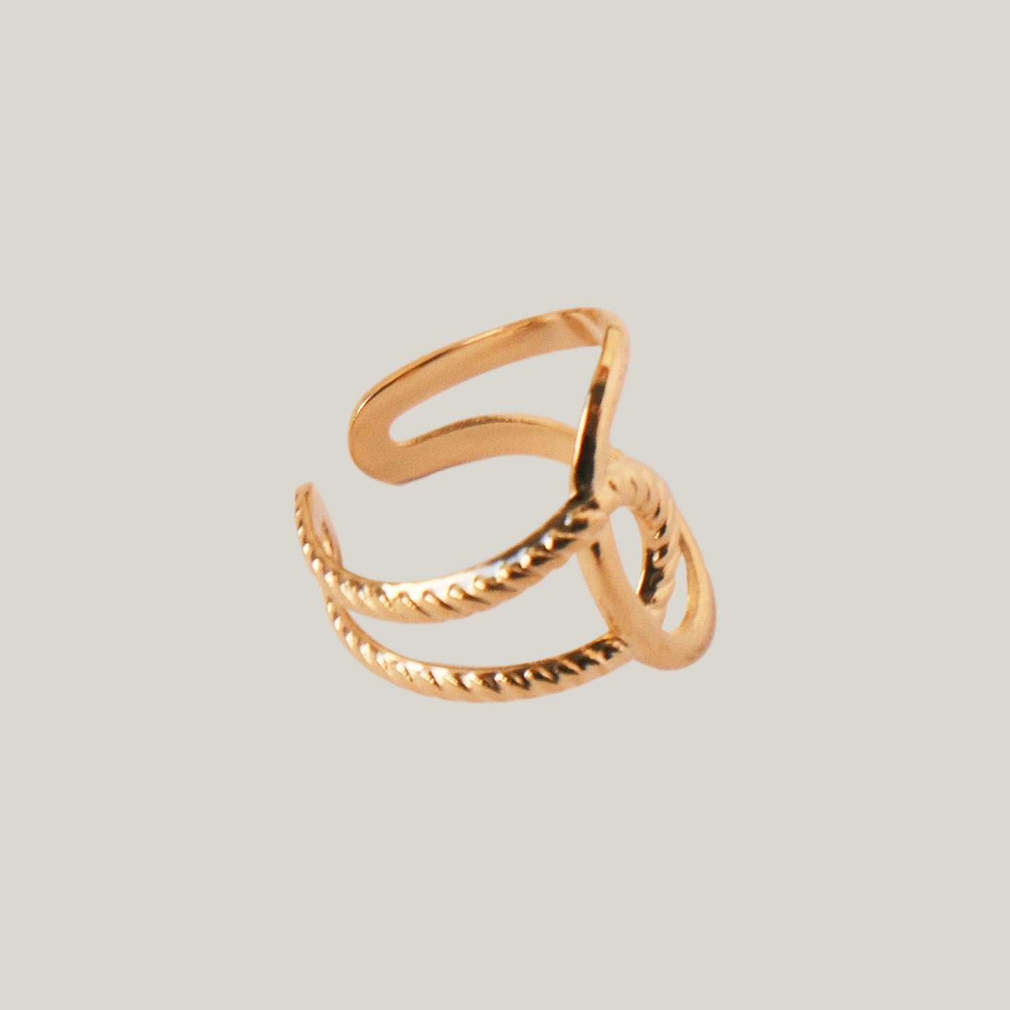 Double-Ring Asymmetrical Textured Ring